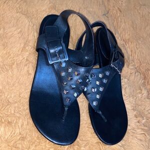 Michael Kors Valencia Black Studded Sandals